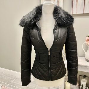 WHBM Faux Fur Collar Jacket SZ XXS